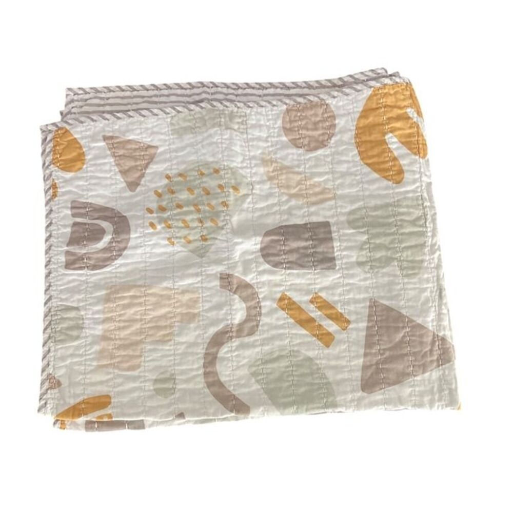 Nordstrom Abstract36 X 45 Baby Quilt Cotton Layered Soft & Cozy Neutral Tones
